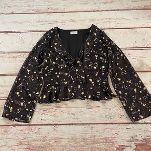 Sage The Label Womens Size Small Floral‎ Top Long Sleeve
